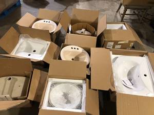Lot of Assorted Bathroom  Sinks Various Models and Conditions  Customer Returns See Pictures