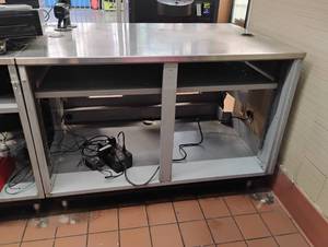 lot 30 image: DUKE STAINLESS STEEL COUNTERTOP WITH OUTLETS