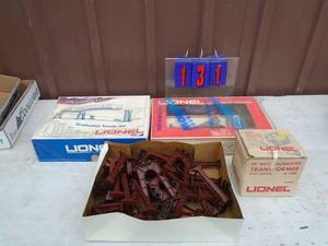 Assortment of model train accessories. As shown.