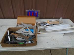 Misc tools, door closures & stainless door handles. As shown.