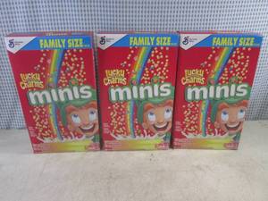 lot 403 image: (C-1) 3 Family Size Boxes Lucky Cha...