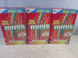 lot 404 image: (C-1) 3 Family Size Boxes Lucky Cha...