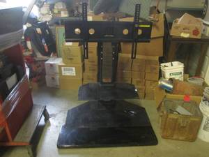 lot 124 image: (FRNT) TV Stand with Black Glass Sh...