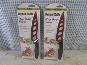 lot 68 image: (H-1) 2 Kitchen Copper Knives...