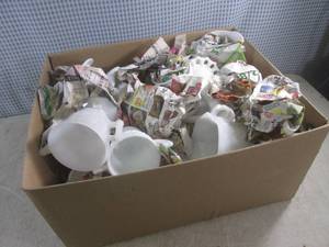 lot 165 image: (F-2) Box Full of White  Milk Glas...