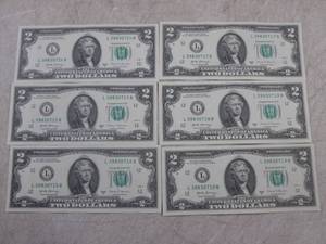 lot 88 image: (CNTR) 6 Uncirculated Sequential $2...