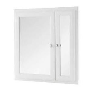 lot 93 image: HDC 25 in. W x 25.8 in. H Rectangular Wood Composite Medicine Cabinet with Mirror