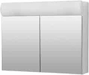 lot 96 image: Zenna Home 23.25 in. W x 18.63 in. H Lighted Frameless White Surface-Mount Medicine Cabinet with Mirror