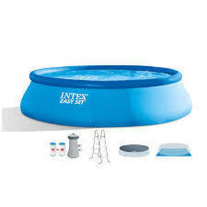 lot 105 image: Intex 15ft x 42in Easy Set Inflatable Above Ground Swimming Pool w Pump - 26165S
