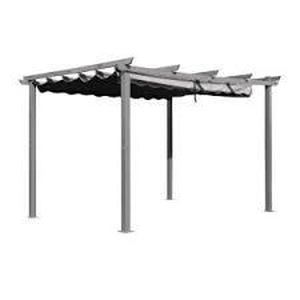 lot 106 image: VEIKOUS 10 ft. x 13 ft. Aluminum Outdoor Patio Pergola with Retractable Sun Shade Canopy Cover (as is)