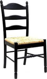 lot 115 image: Carolina Cottage Vera Antique Black Wood Dining Chair-Missing Hardware