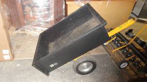 lot 127 image: Yardworks Steel Tow Behind Utility Dump Cart - 500 lb.