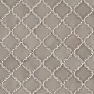 lot 135 image: MSI Dove Gray Arabesque 11 in. x 15 in. Glossy Ceramic Mesh-Mounted Mosaic Wall Tile (11.7 sq. ft)