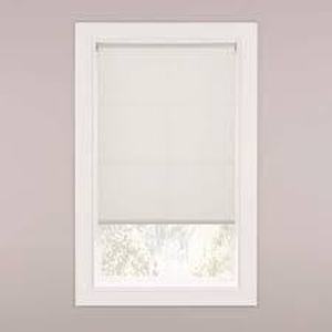 lot 159 image: StyleWell Cut-to-Size Off White Cordless Light Filtering Fabric Roller Shade 73.25 in. W x 72 in. L