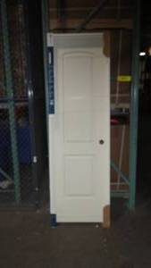 lot 164 image: Jeld-Wen 24 in. x 80 in. 2-Panel Shaker Left-Hand Primed Hallow Core Wood Single Prehung Interior Door