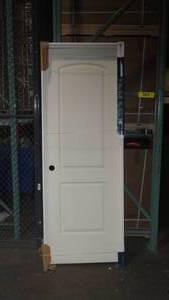 lot 166 image: Jeld-Wen 28 in. x 80 in. 2-Panel Shaker Right-Hand Primed Hallow Core Wood Single Prehung Interior Door
