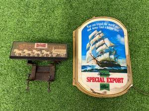 lot 24 image: Budweiser & Heilemans Beer Signs