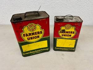lot 62 image: Farmer Union Oil Cans