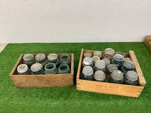 lot 85 image: Vintage Canning Jars in Wood Boxes