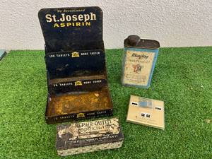 lot 148 image: Mixed Vintage Lot - Maytag Oil, BF Goodrich Repair, St Joseph Aspirin