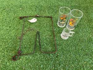 lot 196 image: Binford ND Glasses & Antique General Store String Holder from City Meat Market McHenry ND
