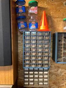 lot 83 image: Metal Storage Containers and Orange Cones