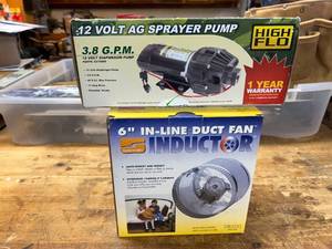 lot 134 image: Ag Sprayer Pump and Duct Fan