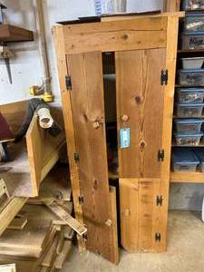 lot 67 image: Wood Storage Cabinet with Shelves