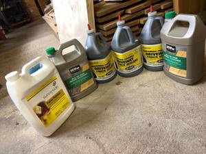 lot 75 image: Driveway Crack Sealant, Wood Cleaner, Paint Thinner