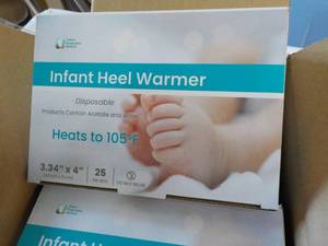 lot 90 image: 4 x 25 ct each Infant Heel Warmers-...
