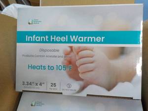 lot 91 image: 4 x 25 ct each Infant Heel Warmers-...