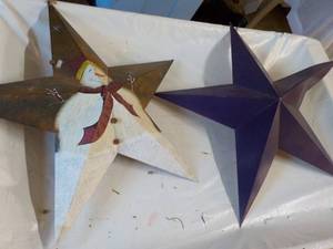 lot 100 image: 2 Metal Stars 24...