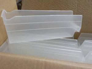 lot 152 image: Case of 36 Clear Plastic Shelf Stor...