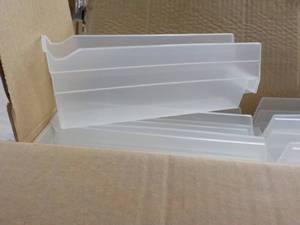lot 153 image: Case of 36 Clear Plastic Shelf Stor...