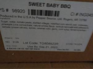 lot 209 image: Case of Sweet Baby Barbecue Sauce...