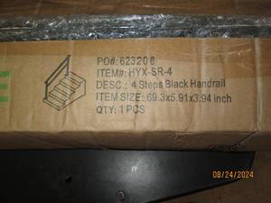 4 step black handrail...