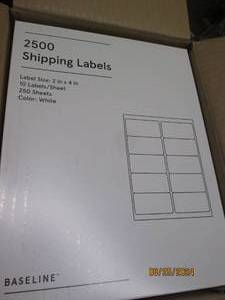 case of 5 shipping labels 500 per p...