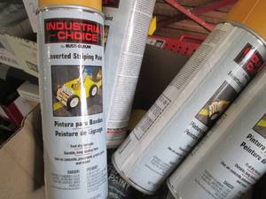 lot 32 image: Lot of 8 Industrial Choice by Rust-Oleum Inverted Striping Paint - Yellow