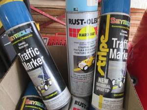 lot 33 image: Lot of Traffic Marker and Striping Paint Cans
