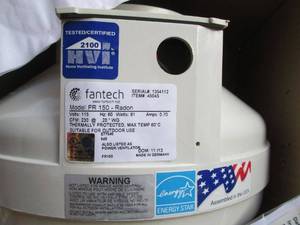 lot 83 image: Fantech HPFR Series Radon Reduction Inline Fan Model FR 150