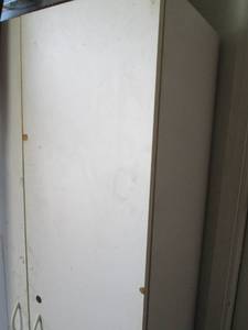 lot 131 image: White Two-Door Storage Cabinet
