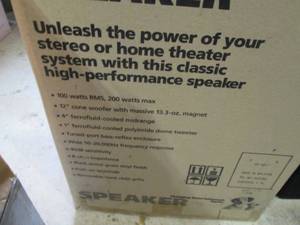 lot 153 image: RCA 100-Watt 3-Way Speakers (Model STS-1230) - Pair with Original Boxes