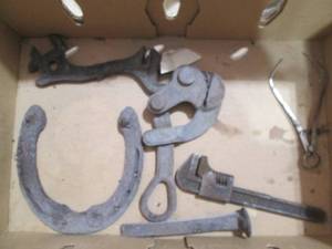 lot 172 image: Lot of Vintage Tools and Antique Bottles