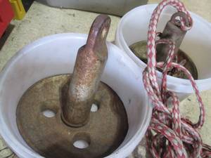 lot 204 image: Lot of 2 Boat Anchors with Nylon Ropes