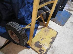 lot 212 image: Yellow Heavy-Duty Hand Truck Dolly with Large Wheels