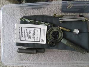 lot 228 image: Vintage Military Lot Including Air Force ID Card Holder and Soldiers Manual of Common Tasks