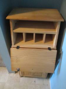lot 238 image: Wooden Multifunction Cabinet with Fold-Down Desk