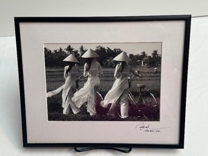 lot 35B image: Vintage Framed Black and White Vietnam Photograph