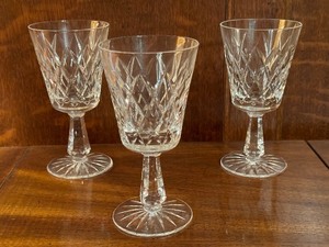 lot 36 image: Set of Three Waterford Kindle Claret Crystal Goblets