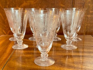 lot 50 image: Set of 8 Vintage  Fostoria Lido Pattern Footed Juice Glasses